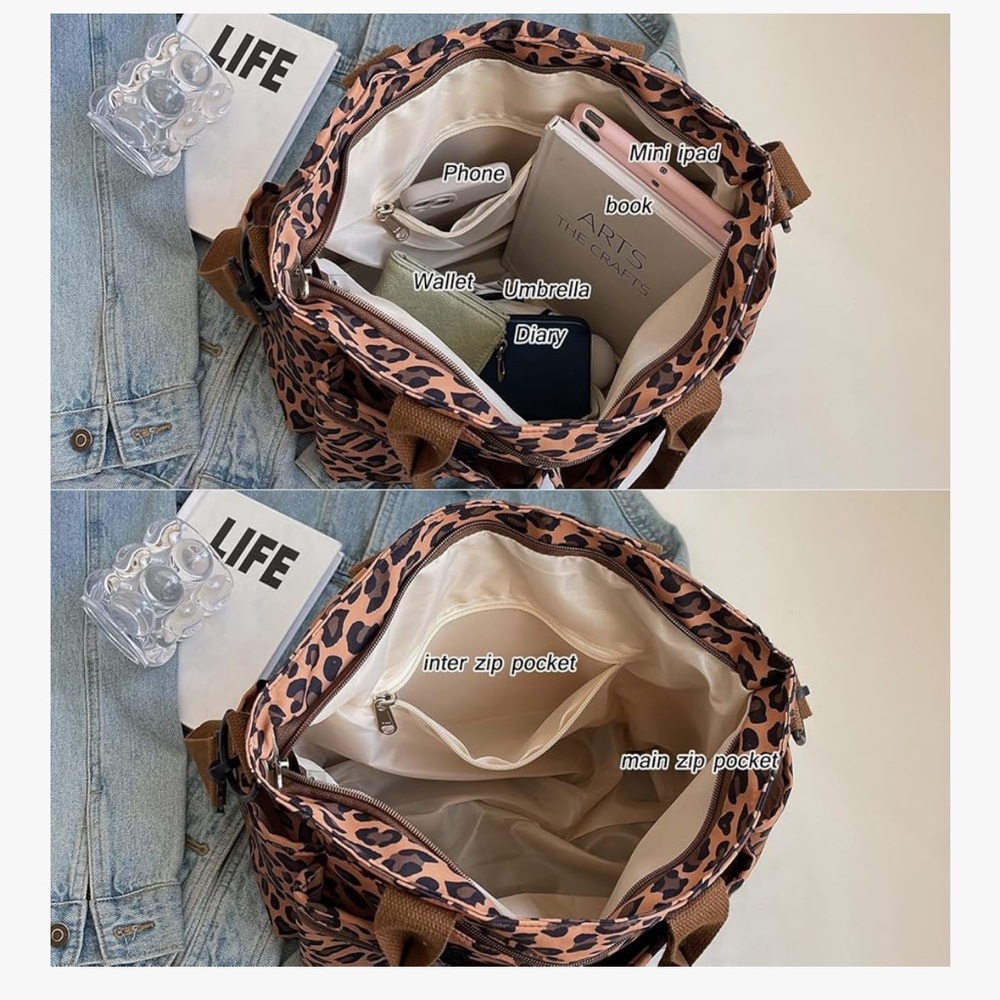 🆕 Large CanvasTote Purse with Multiple Pockets for Travel Daily Use - Picture 7 of 7